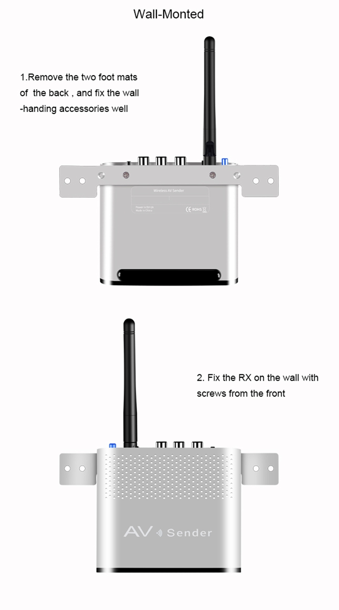 Measy AV220 2.4GHz Wireless Audio Video SD TV AV Sender Transmitter & Receiver 660 feet