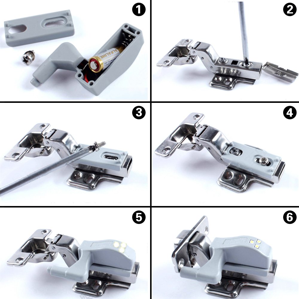 10PCS LED Cabinet Hinge Light Induction Cupboard Closet Wardrobe Night Lamp Home Night Light