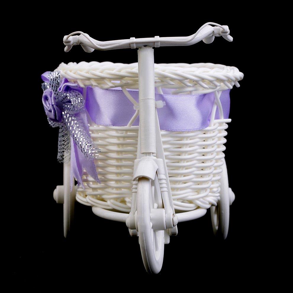 BowKnot Rattan Tricycle Bike Basket Party Wedding Decor Gift Home Decor
