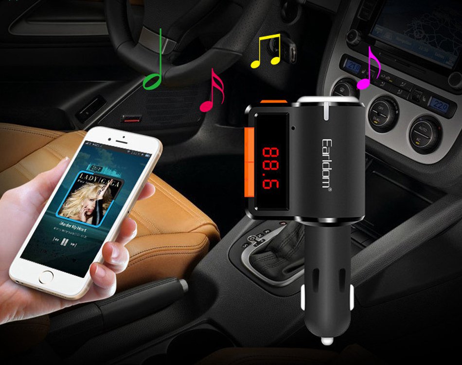 Earldom M10 Dual USB Car Charger Bluetooth Handsfree Call