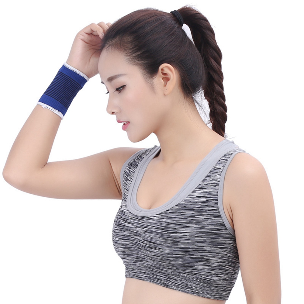 2PCS Wrist Protector Sports Health Protectors Bracers Polyester And Cotton Knitting Sports Care Warm Protective Gear - B