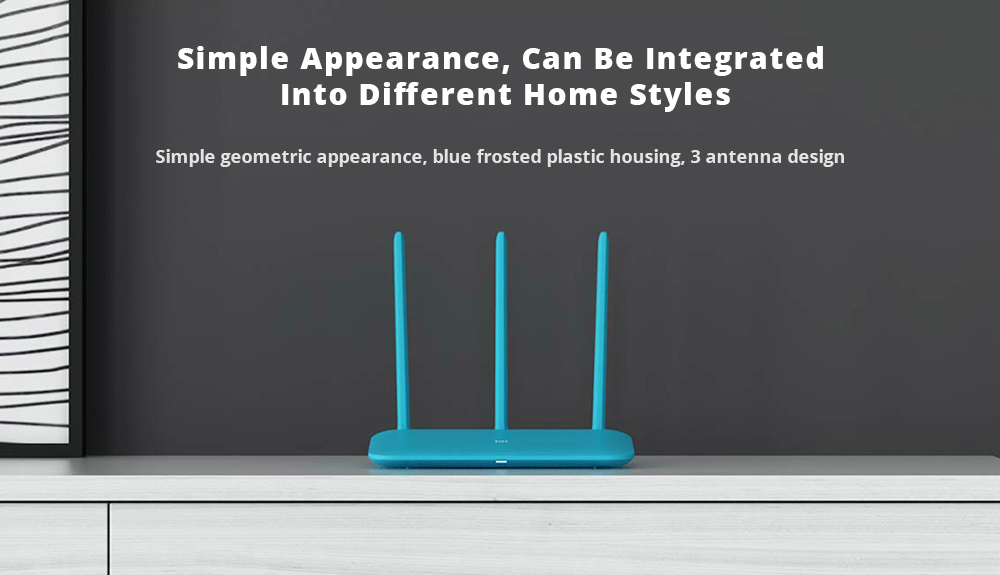 Xiaomi Router 4Q MiNET One-click Connection With Smart Devices High Gain Omnidirectional 3 Antenna Wide Coverage - Blue
