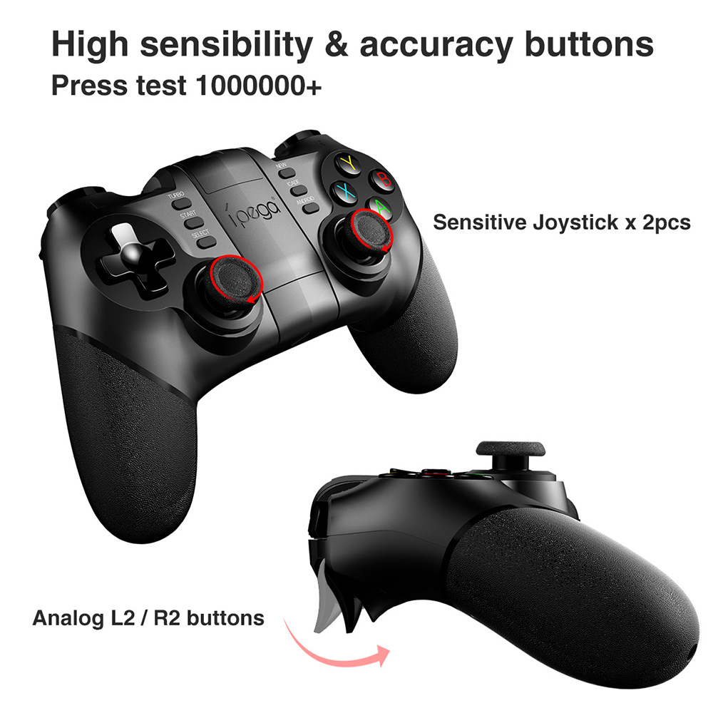 [HK Stock]IPEGA PG-9076 3in1 Wireless Bluetooth 2.4G Game Controller Gamepad for Android/iOS/PC/TV Box/PS3 - Black