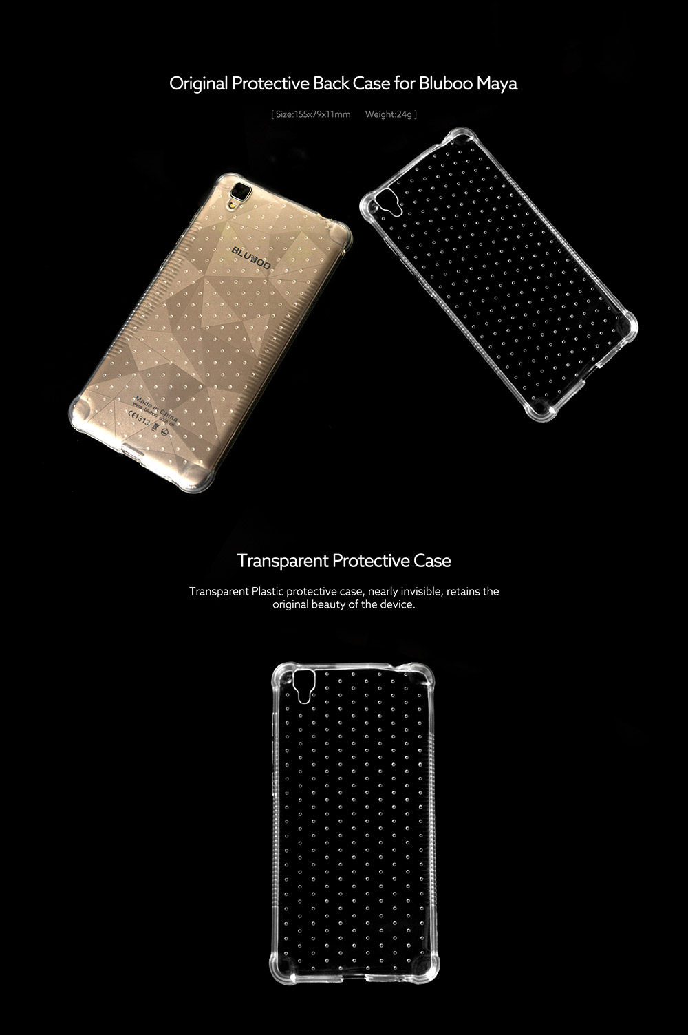 [HK Stock]Original Soft Case Silicone Protective Back Cover Phone Shell For BLUBOO Maya Smartphone - Transparent