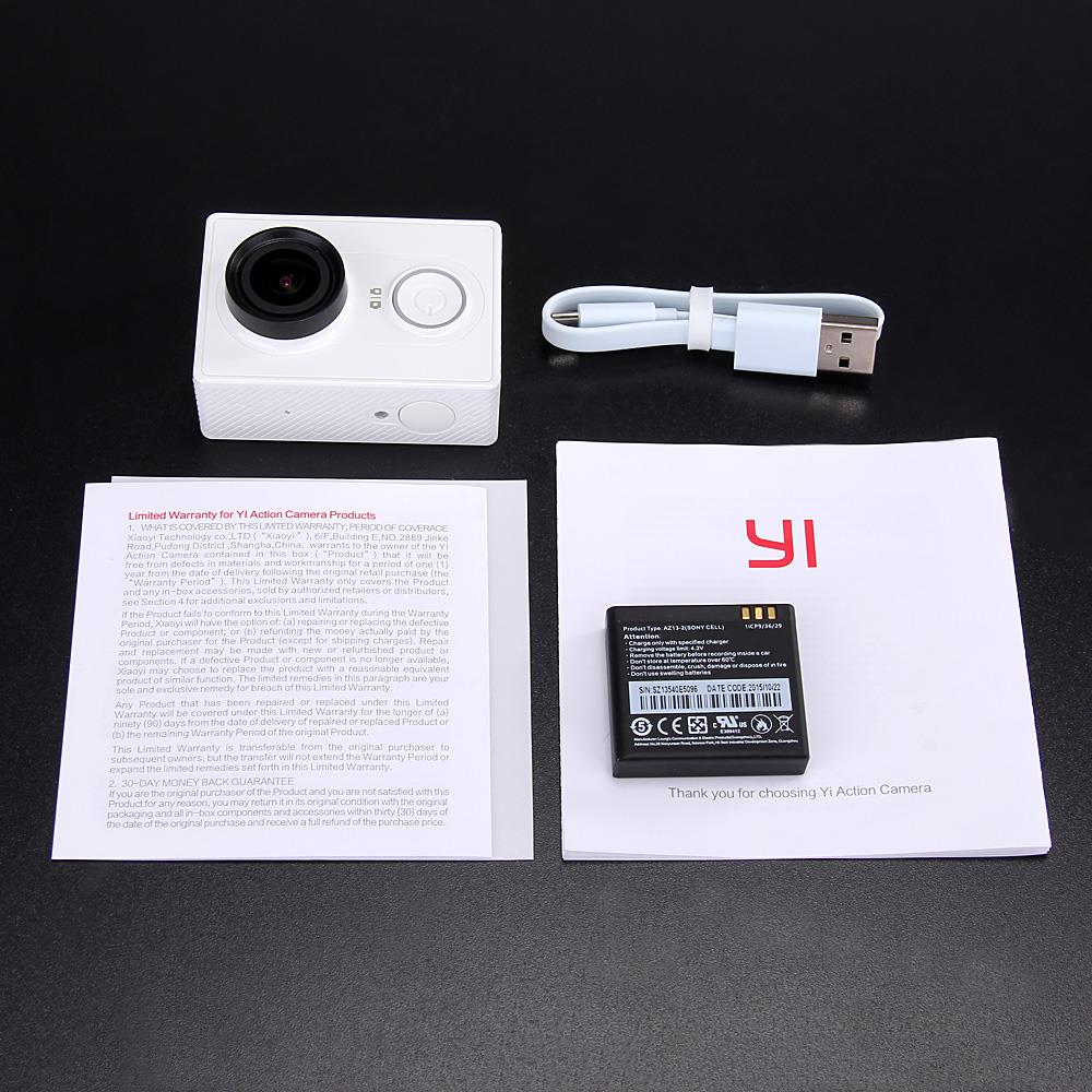 [HK Stock][Official EU Edition] Xiaomi XiaoYi Yi Action Camera With Waterproof Case Set Sports Camera WiFi BT4.0 16MP Sony Sensor Ambarella A7LS 1080P HD Video Recording - White