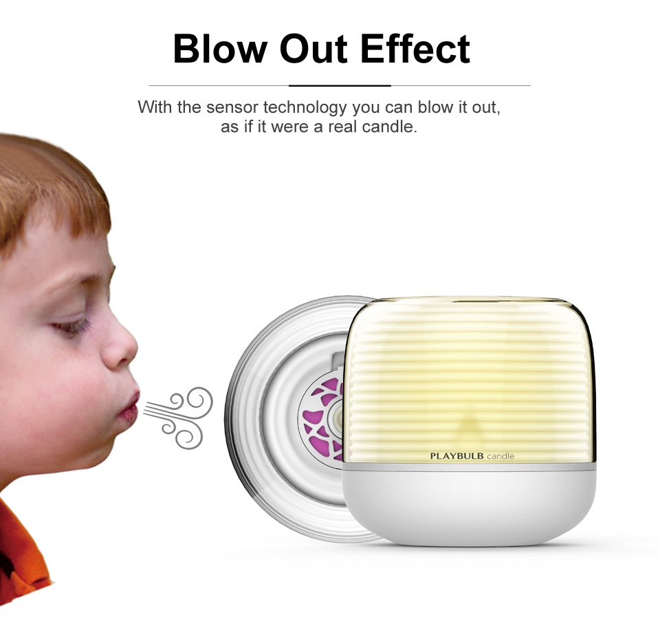MIPOW BTL305 PLAYBULB Smart Remote Candle USB Charge Candle Holders Timer RGB Changeable Light Color Flameless LED Light