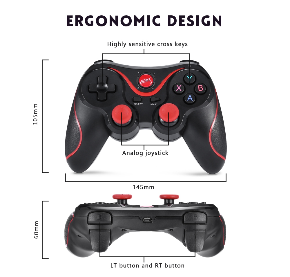 X3 Mobile Bluetooth Gamepad with Bracket Black