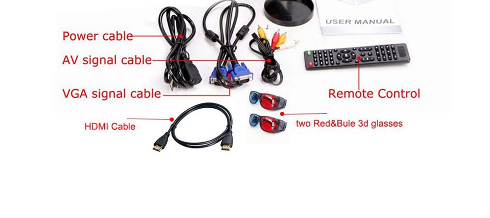 LED-96+WIFI 5.8-inch Screen Projector LCD Screen + LED light - White