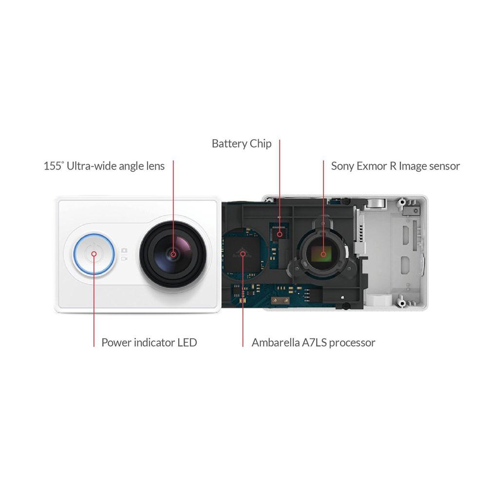 [HK Stock][Official E.U. Edition] Xiaomi Yi Action Camera With Waterproof Case Set Sports Camera WiFi BT4.0 16MP Sony Sensor Ambarella A7LS 1080P HD Video Recording - Black