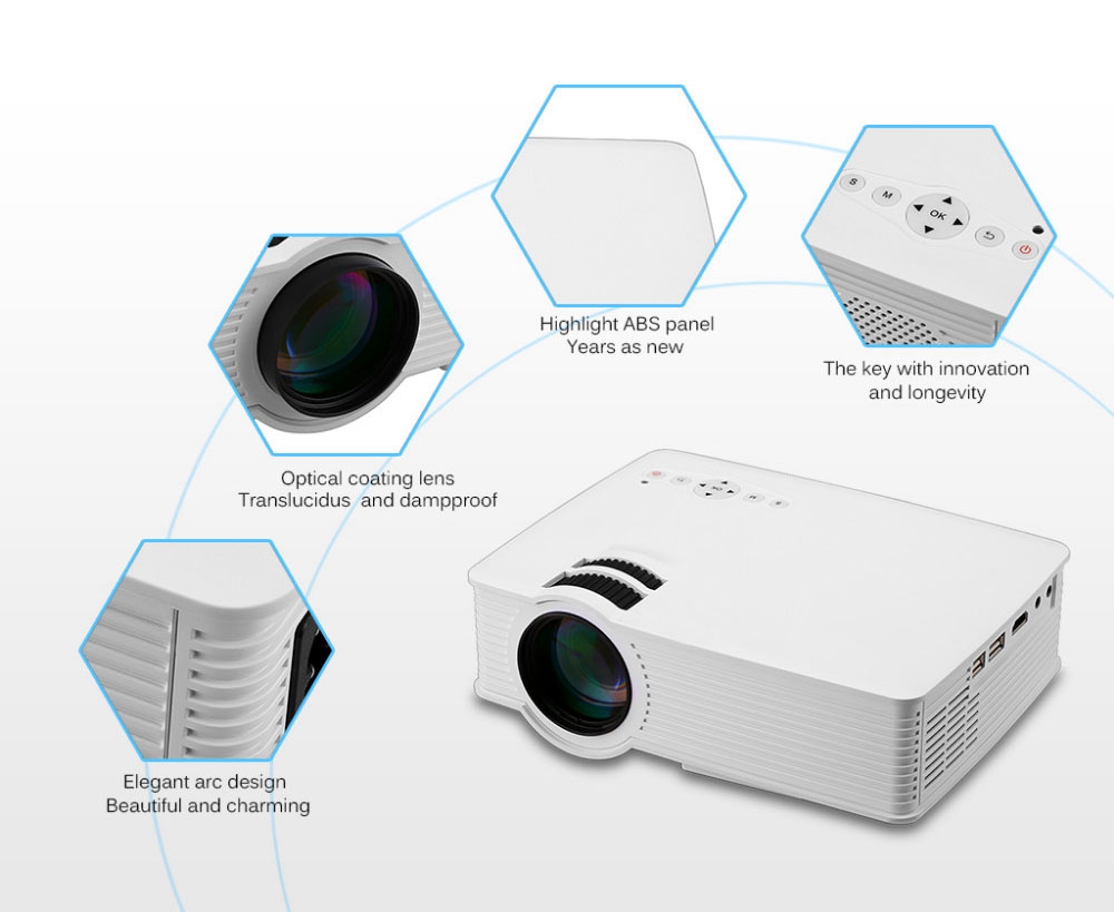 GP-9 4-inch Screen Projector LCD Screen + LED light - White