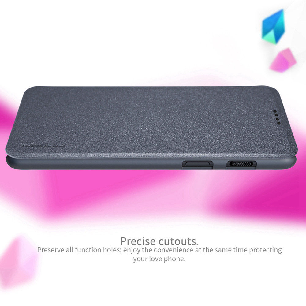 Nillkin Sparkle Series Leather Case For Oneplus 6 Protective Phone Shell - Golden