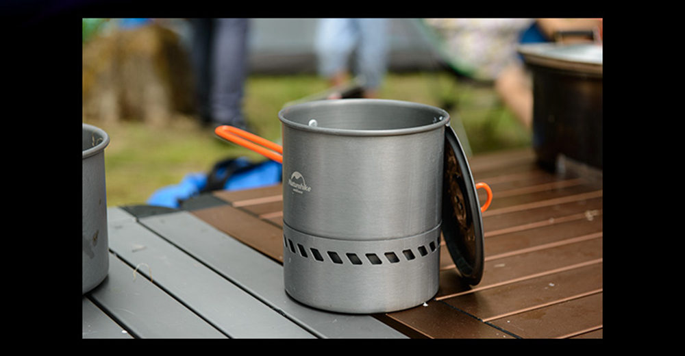 NatureHike Camping Pot Energy-saving Single Pot Outdoor Cooking Utensils Set Camping Barbecue Cutlery - Gray