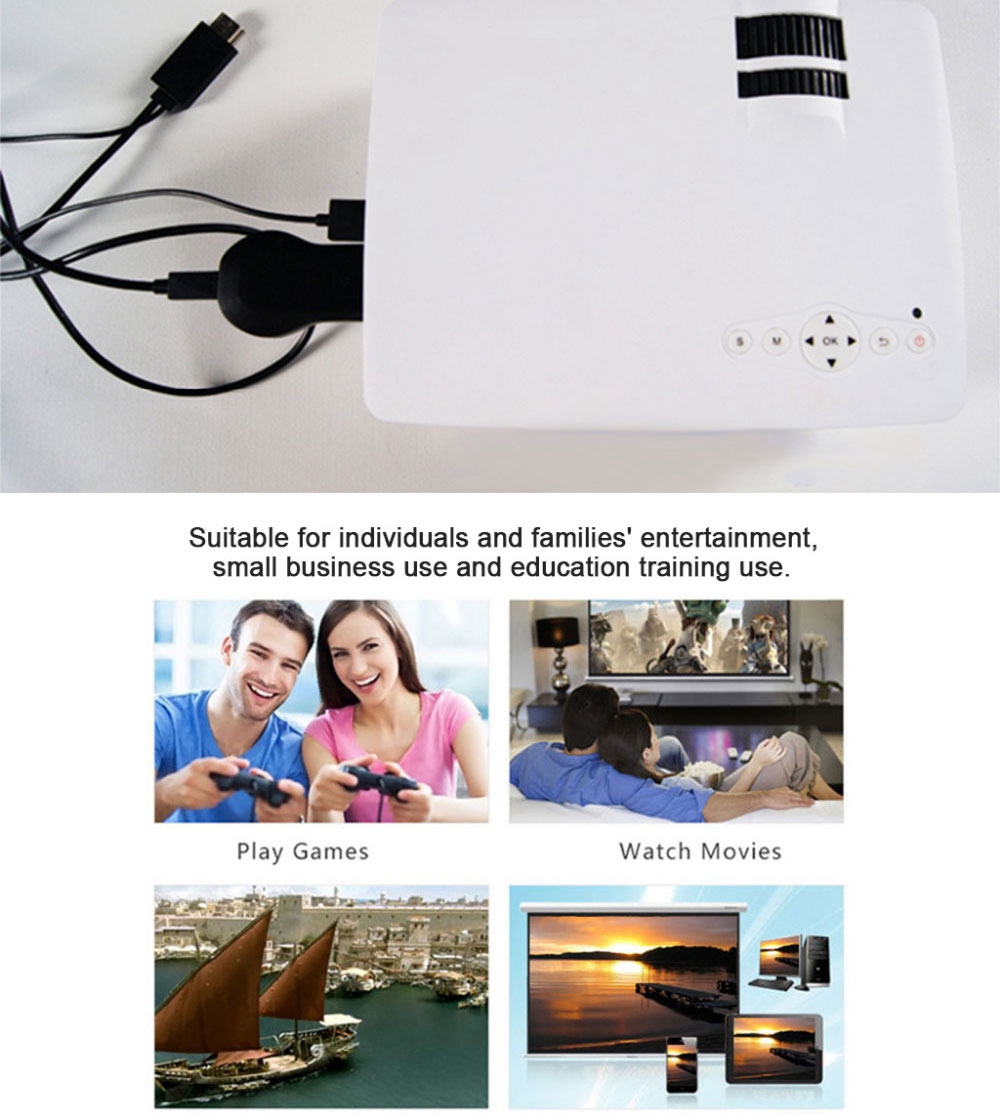 GP-9 4-inch Screen Projector LCD Screen + LED light - White