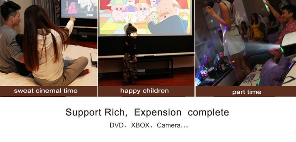 LED-96+WIFI 5.8-inch Screen Projector LCD Screen + LED light - White