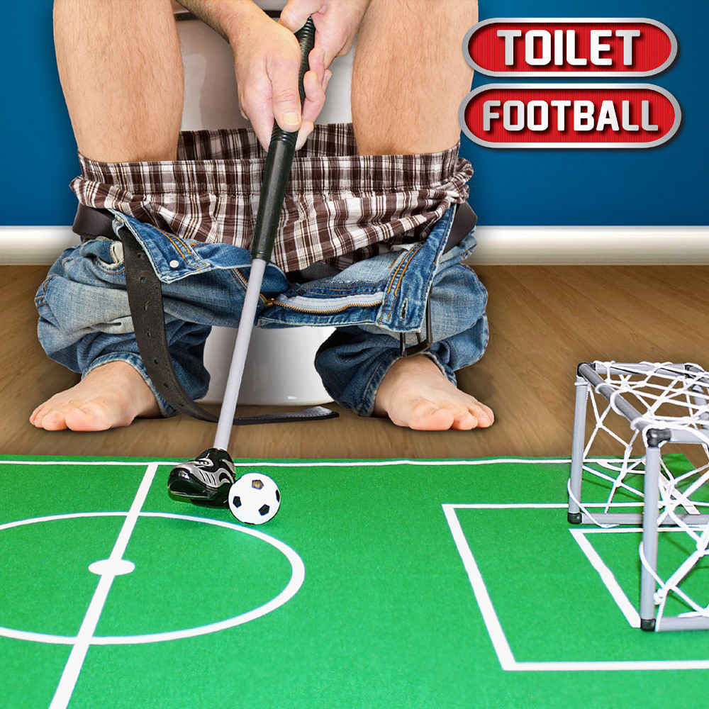Novelty Bathroom Toilet Mini Football Goal Net Kit Trainer Funny Game Gift Toy - SPRING GREEN