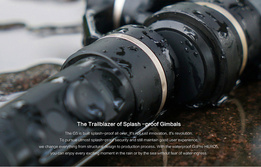 [HK Stock]Feiyu Tech G5 V2 3-Axis Splash-proof Brushless Handheld Gimbal for Gopro HERO 6/5/4/3 Action Cameras of Similar Size