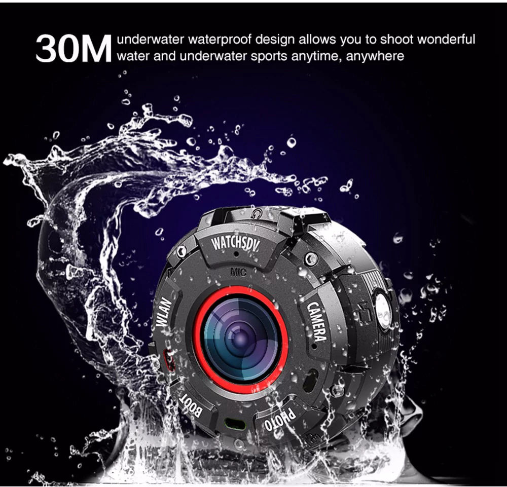 ZGPAX S222 Wearable Action Camera Sports DV DashCam Night Vision IP68 Waterproof Drop-resistant Dustproof FHD 1080P WIFI 140 Degree Wide Angle - Black