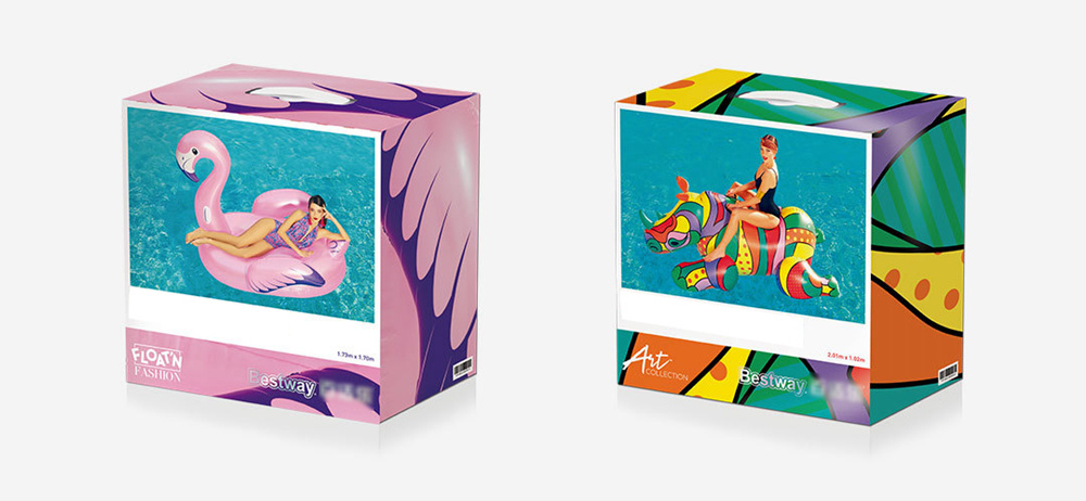 Xiaomi Mijia Bestway Painted Rhino Inflatable Ride-ons Summer Beach Water Pool Party Toys Safety Leakproof - Multicolored