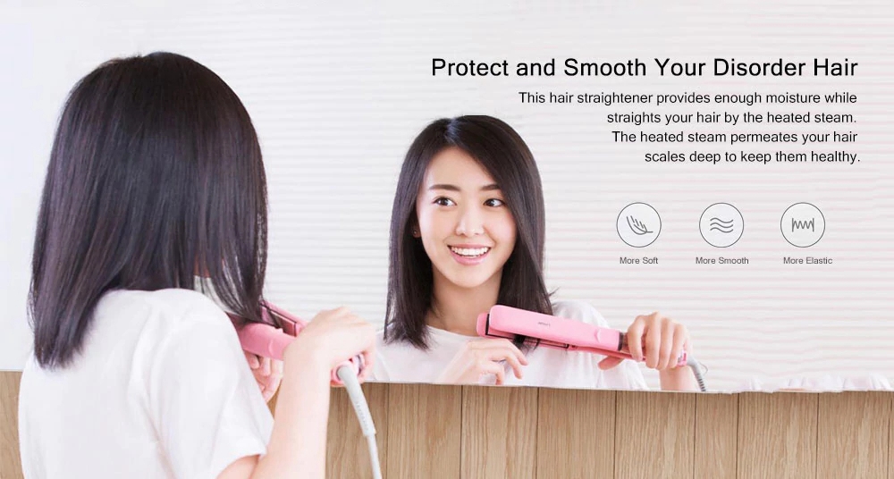 Xiaomi Yueli Hot Steam Hair Straightener Pink