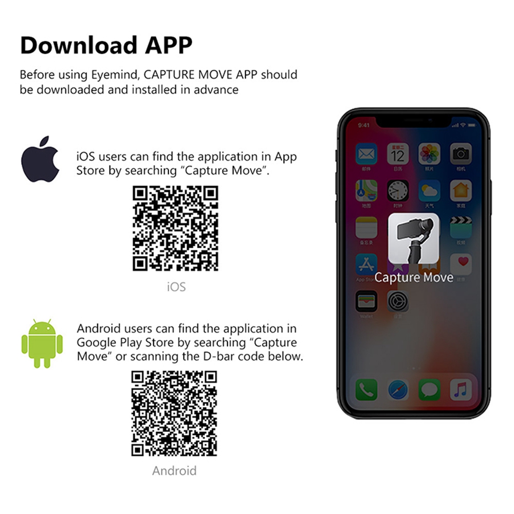 Beyondsky Eyemind 3-Axis Intelligent Handheld Gimbal for Smartphone - Black