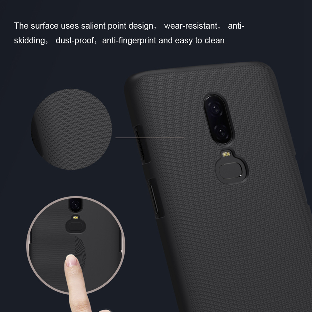NILLKIN Hard Phone Case For Oneplus 6 Protective Back Cover - Black