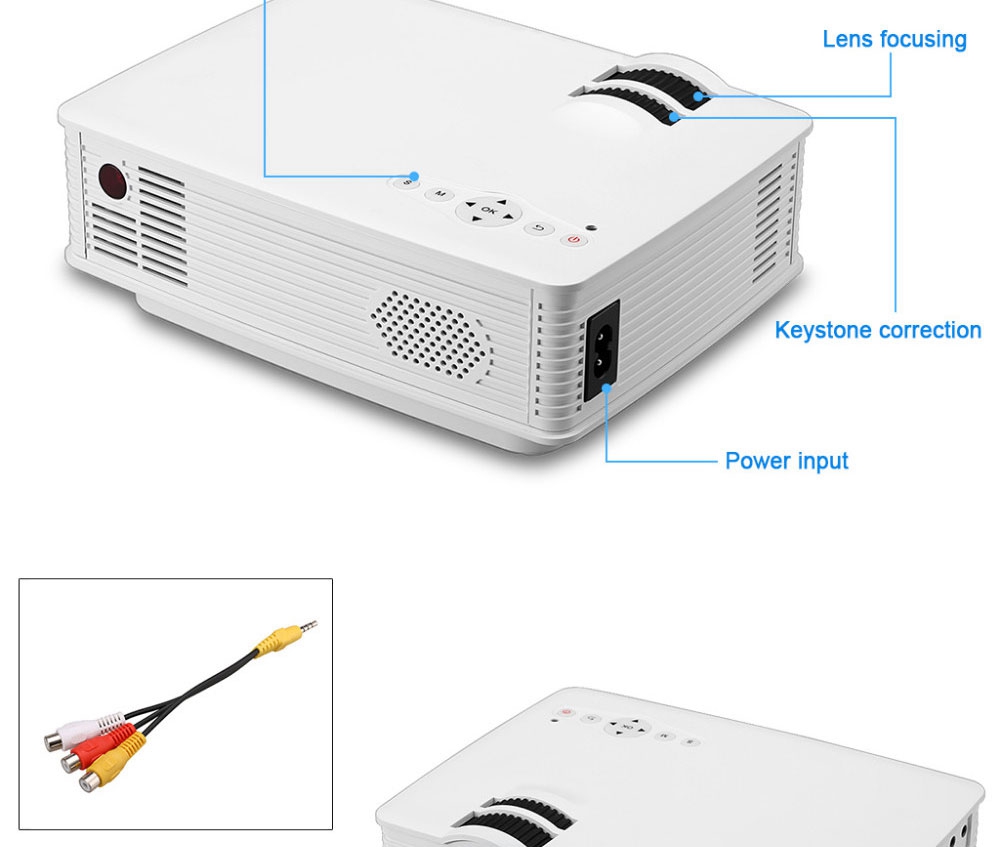 GP-9 4-inch Screen Projector LCD Screen + LED light - White