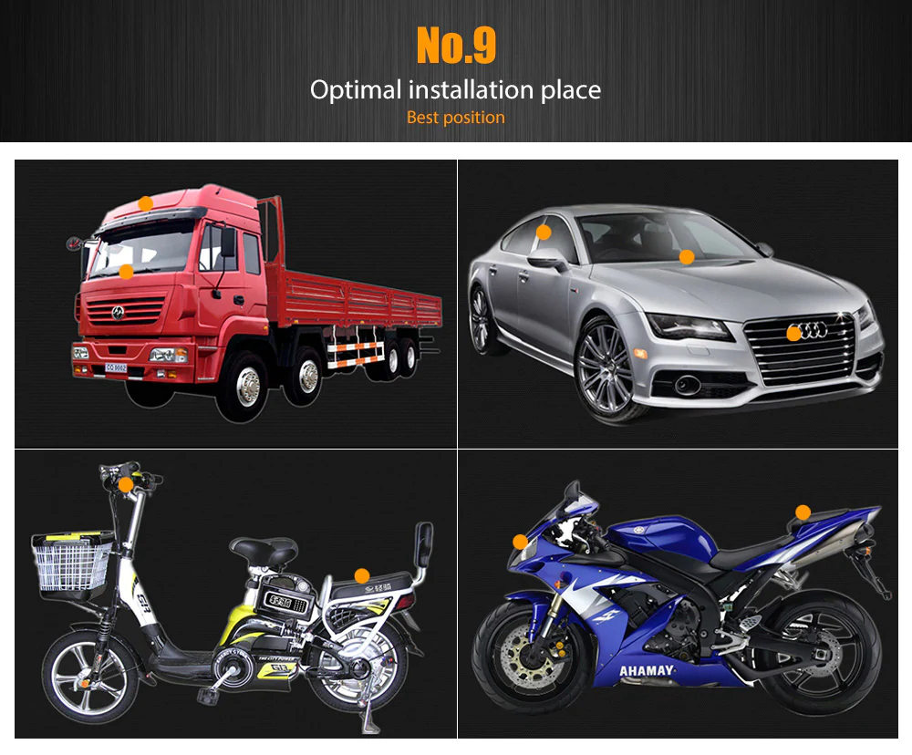 K8 Portable GPS Tracker Vibration Real-time Tracking Locator Strong Magnet Geo-fence Alarm Historical Track Query - Black