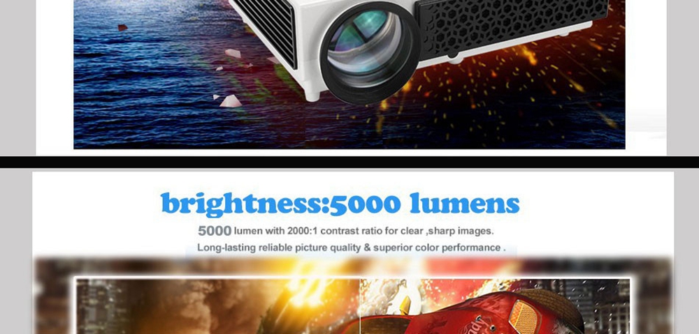 LED-96+WIFI 5.8-inch Screen Projector LCD Screen + LED light - White