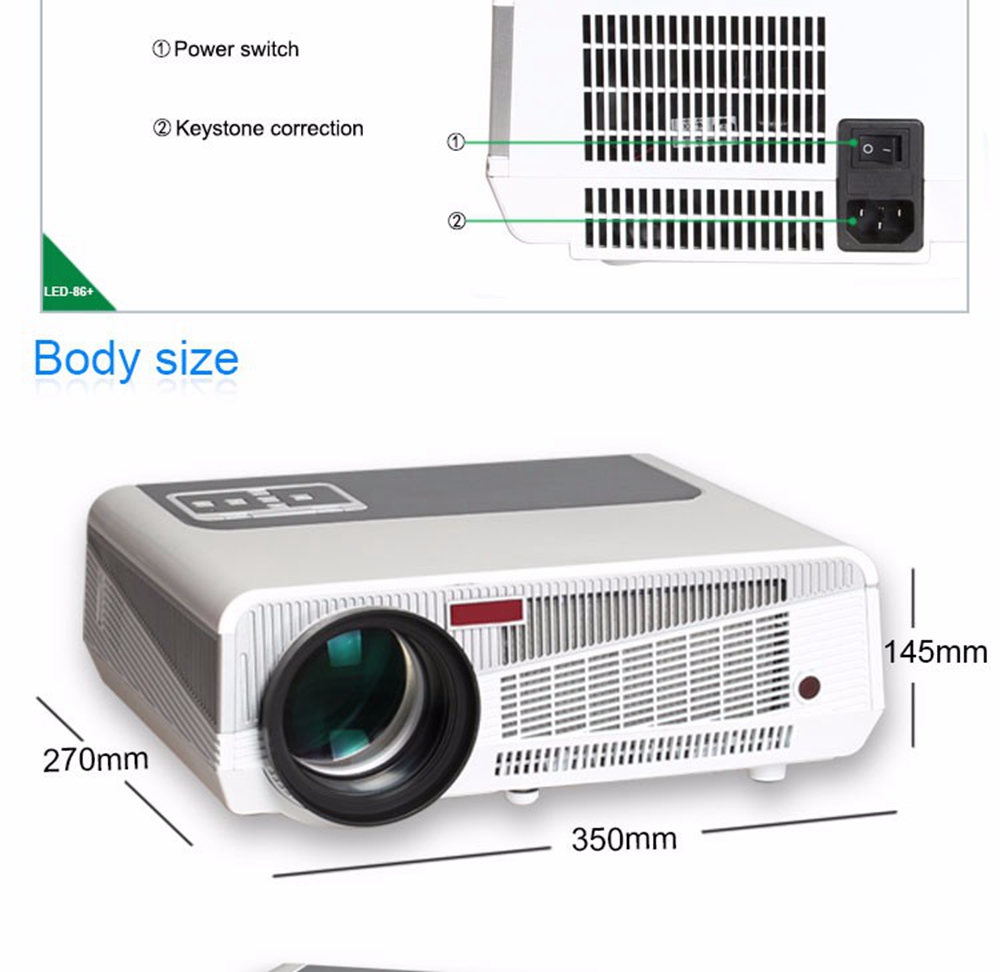 LED-86+ 5.8-inch Screen Projector LCD Screen + LED light - White