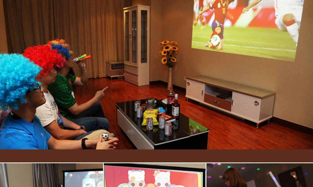 LED-96+ 5.8-inch Screen Projector LCD Screen + LED Light - White