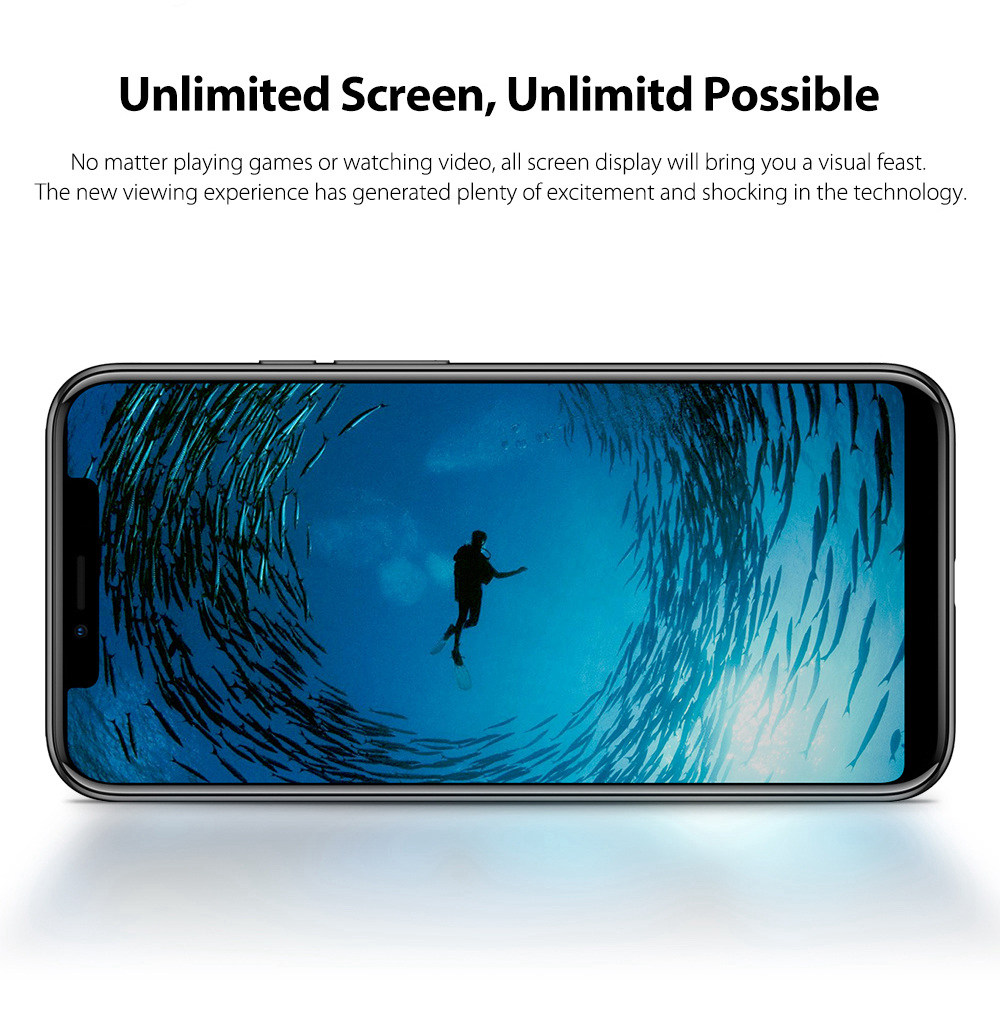 [HK Stock]Ulefone X 5.85 Inch 4G LTE Smartphone MTK6763 4GB 64GB 13.0MP+5.0MP Dual Rear Cameras Android 8.1 Face Unlock HD+ Screen - Black