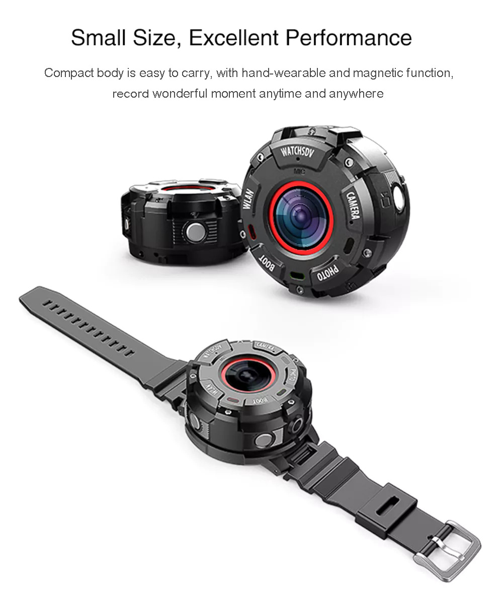 ZGPAX S222 Wearable Action Camera Sports DV DashCam Night Vision IP68 Waterproof Drop-resistant Dustproof FHD 1080P WIFI 140 Degree Wide Angle - Black