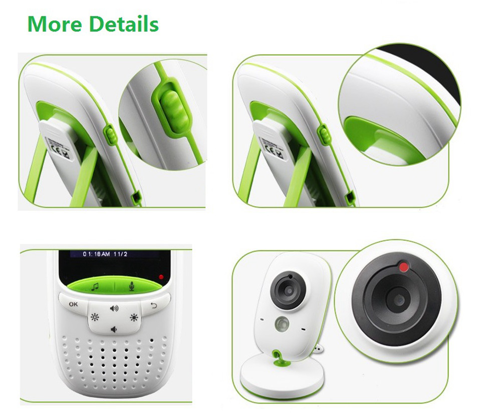 VB602 2.0 Inch Wireless Baby Monitor IR Night Vision Temperature Monitor Lullabies Intercom VOX Mode Security Camera