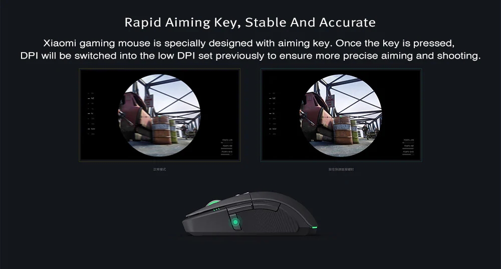 Xiaomi Gaming Mouse Wired/Wireless Dual Mode Switch 7200DPI 6 Programmable Buttons RGB Colorful Lights - Black