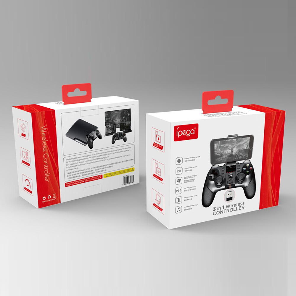 [HK Stock]IPEGA PG-9076 3in1 Wireless Bluetooth 2.4G Game Controller Gamepad for Android/iOS/PC/TV Box/PS3 - Black