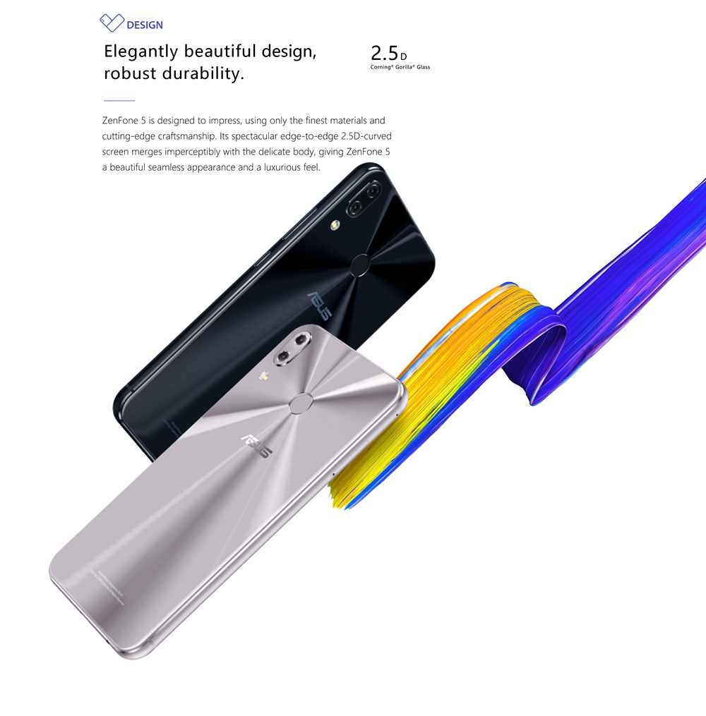 [HK Stock][Official Global Version]ASUS ZenFone 5 ZE620KL 6.2 Inch 4G LTE Smartphone Snapdragon 636 4GB 64GB 12.0MP+8.0MP Dual Rear Cameras Android Oreo Full Screen Type-C Touch ID NFC OTG - Black