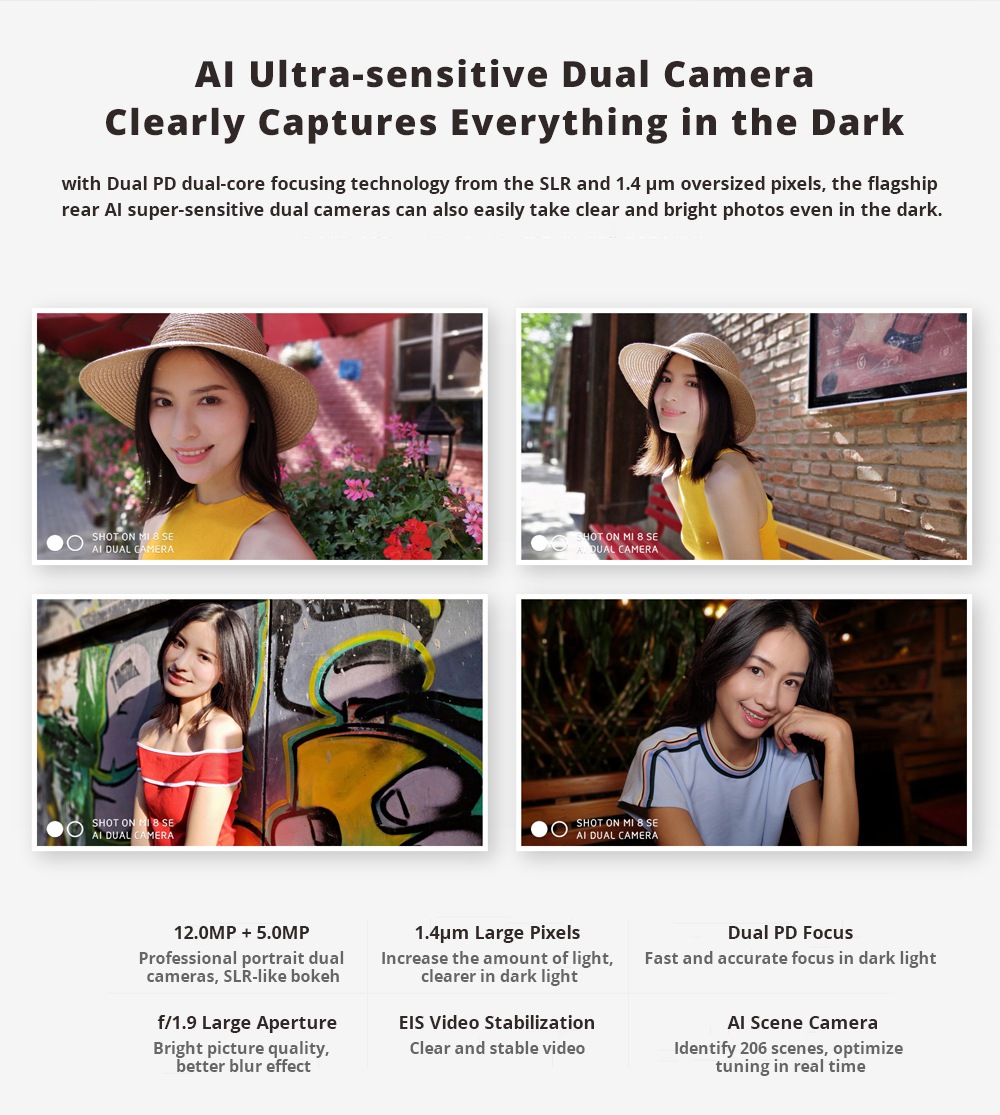 Xiaomi Mi8 SE 5.88 Inch 4G LTE Smartphone Snapdragon 710 6GB 64GB 12.0MP+5.0MP Dual AI Cameras MIUI 9 Infrared Type-C Face ID Fast Charge English and Chinese Version - Dark Gray