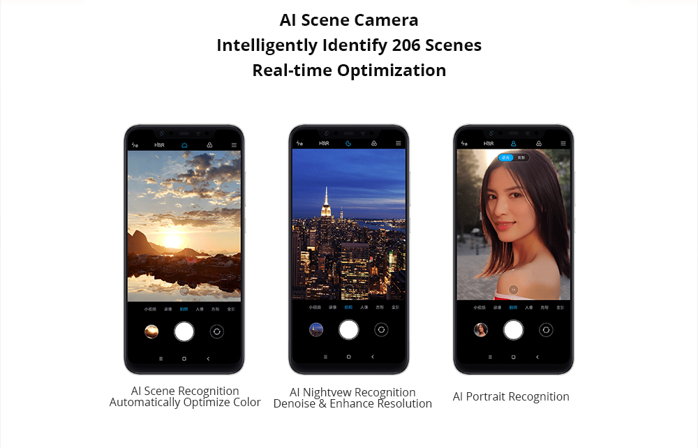 Xiaomi Mi8 6.21 Inch 4G LTE Smartphone Snapdragon 845 6GB 64GB Dual 12MP Rear Cameras MIUI 9 AMOLED Screen NFC Face ID Type-C Fast Charge - Black