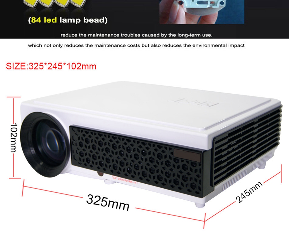 LED-96+ 5.8-inch Screen Projector LCD Screen + LED Light - White