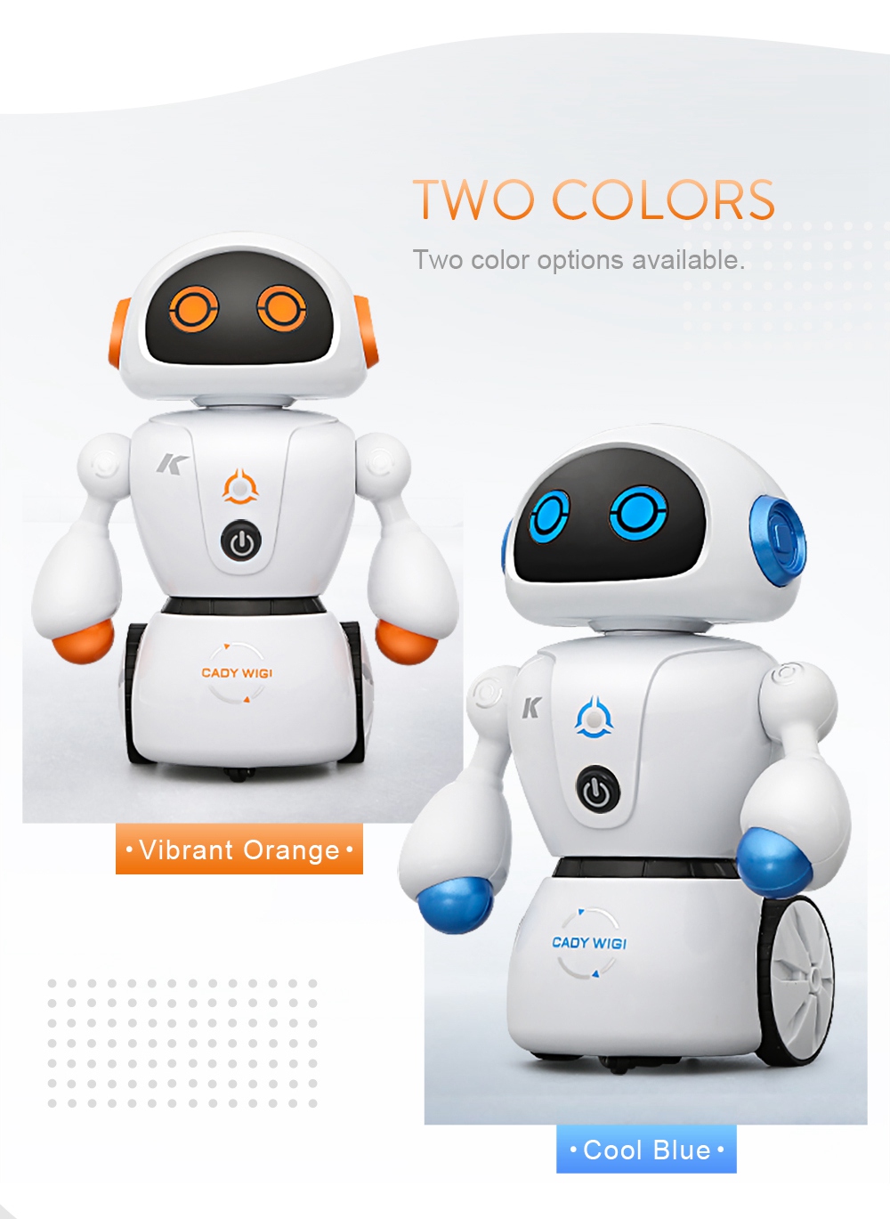 JJRC R6 CADY WIGI RC Robot Path Tracking Intelligent Programming with Light RTR - Orange
