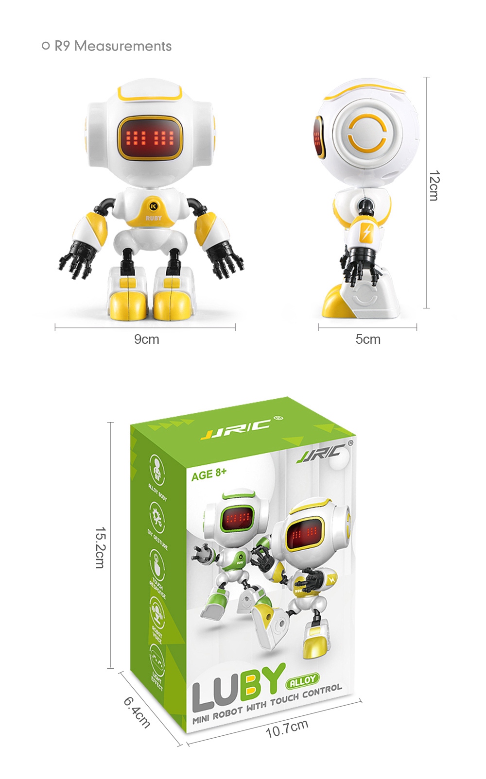 JJRC R8 LUKE Intelligent Robot Touch Response Alloy Body DIY Gesture RTR - Random Color