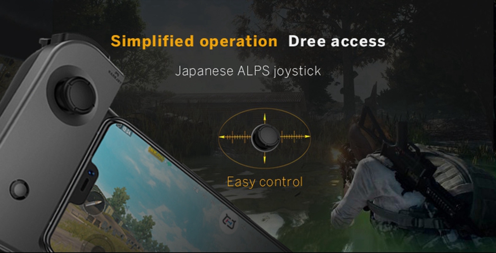 HandJoy X-MAX Wireless Bluetooth 4.0 Singe-hand Game Controller with Telescopic Phone for Android/IOS Smartphone - Gray
