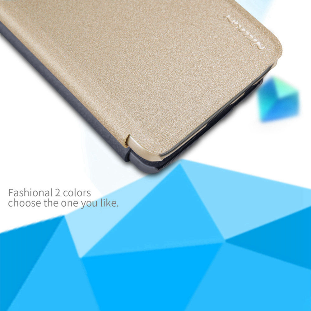 Nillkin Sparkle Series Leather Case For Oneplus 6 Protective Phone Shell - Golden