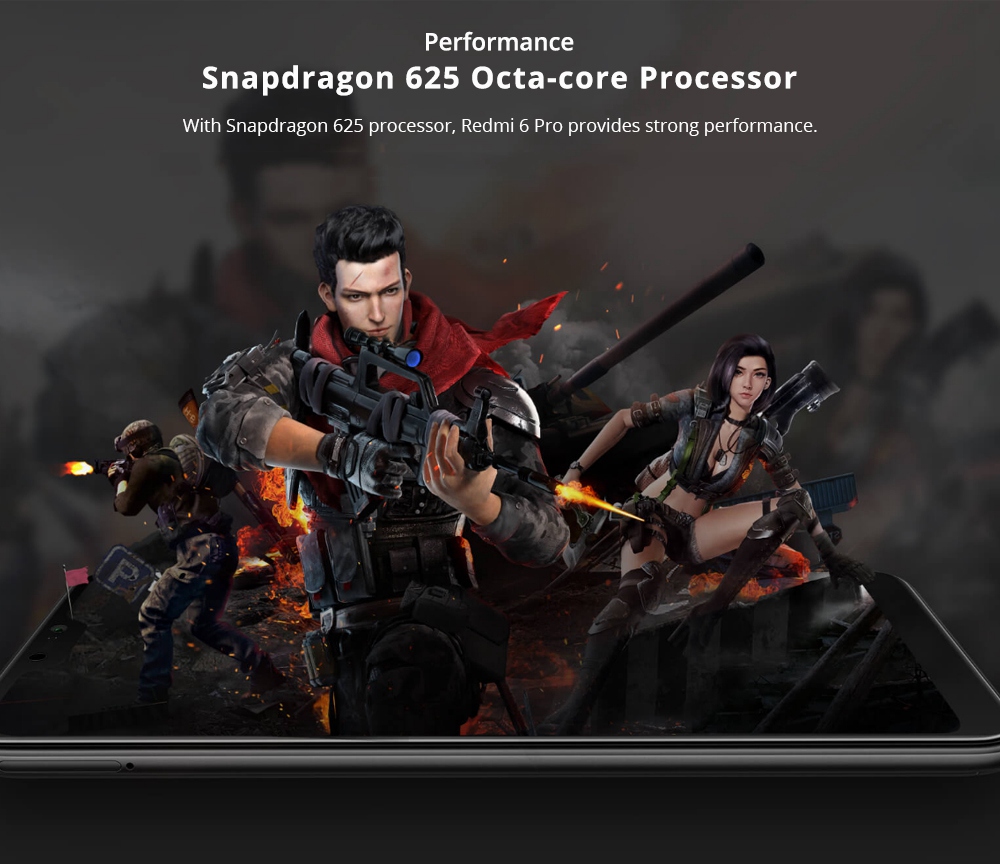 Xiaomi Redmi 6 Pro 5.84 Inch 4G LTE Smartphone Snapdragon 625 4GB 64GB 12.0MP+5.0MP Dual Rear Cameras MIUI 9 4000mAh Touch ID 19:9 FHD+ Screen - Red