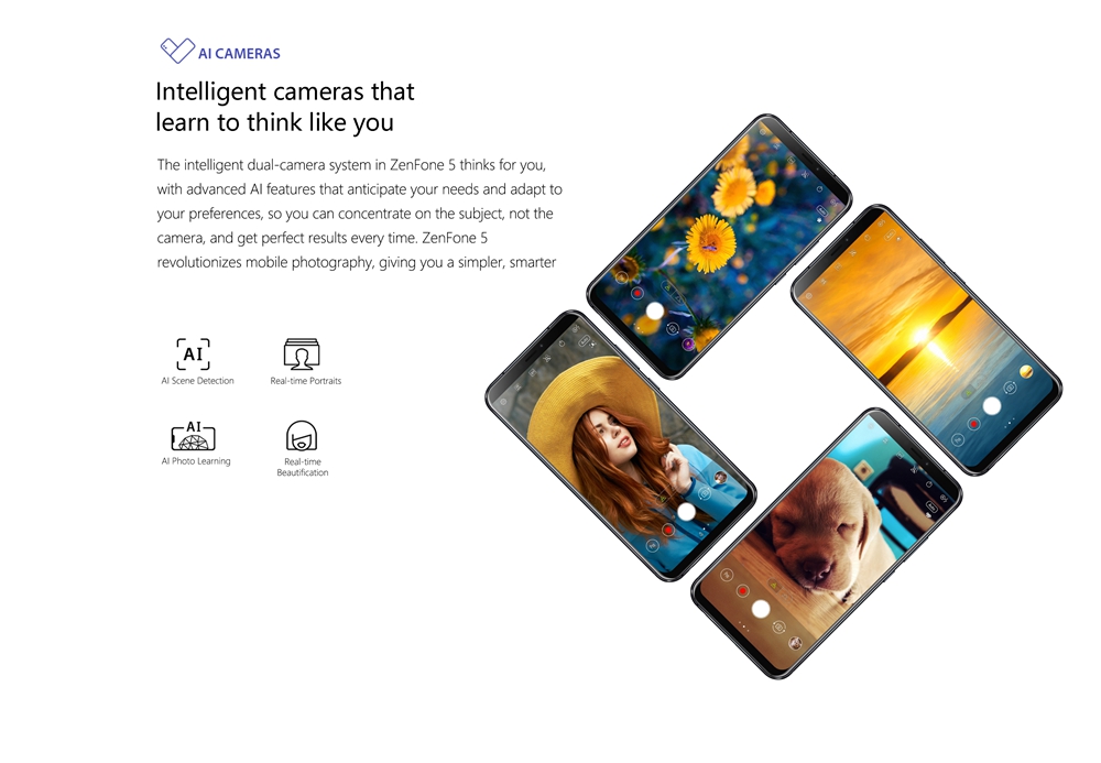 [HK Stock][Official Global Version]ASUS ZenFone 5 ZE620KL 6.2 Inch 4G LTE Smartphone Snapdragon 636 4GB 64GB 12.0MP+8.0MP Dual Rear Cameras Android Oreo Full Screen Type-C Touch ID NFC OTG - Silver