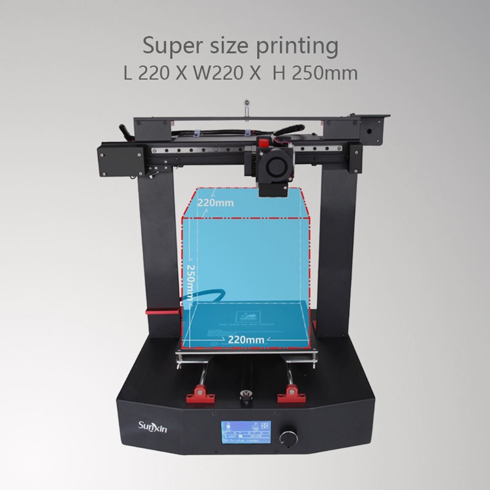 SUNKIN D220 Cloud-based DIY FDM 3D Printer 220*220*250mm - Black US Plug