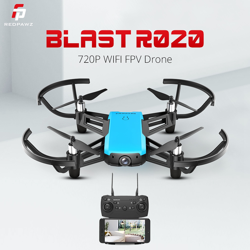 REDPAWZ R020 BLAST RC Quadcopter WIFI FPV 8520 Brushed Motor with HD 720P Wide-angle Camera Altitude Hold RTF - Blue