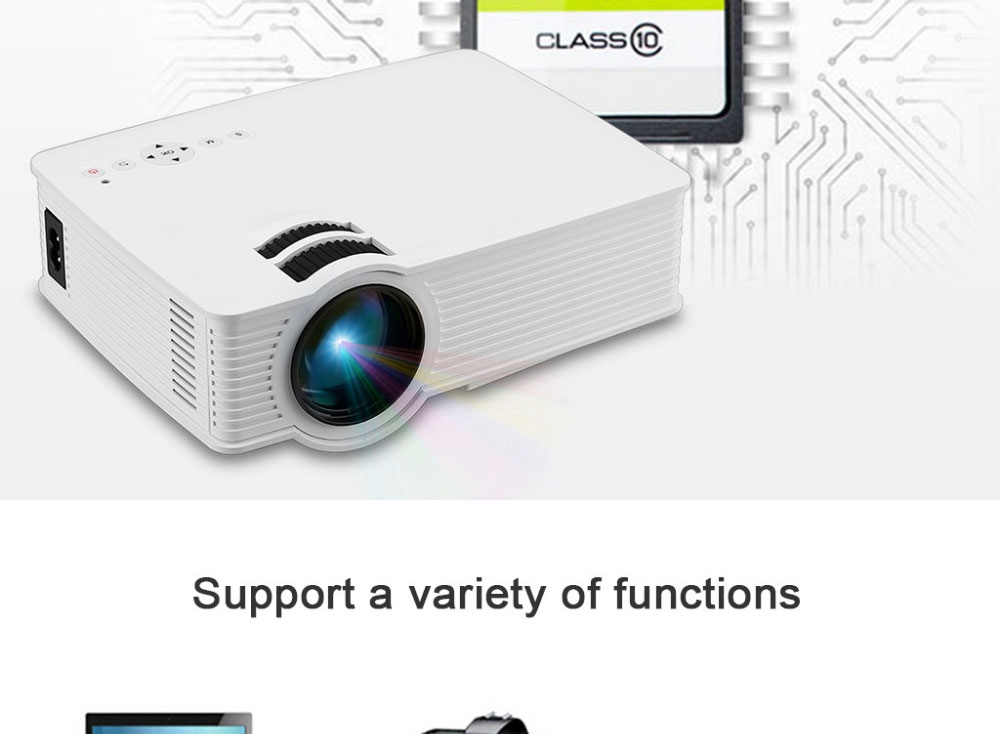 GP-9 4-inch Screen Projector LCD Screen + LED light - White