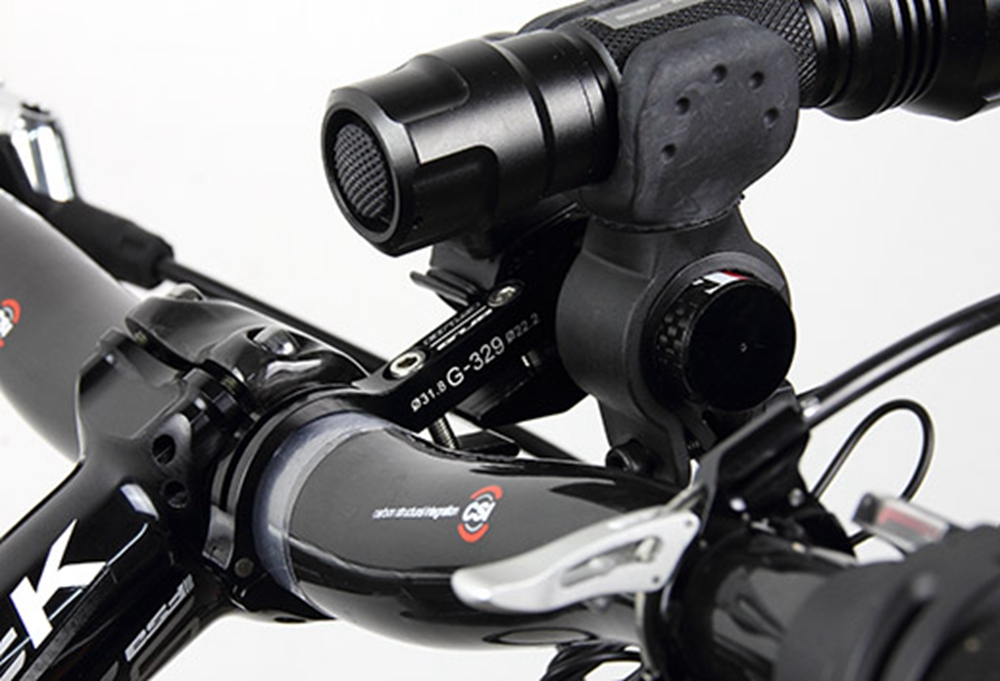 GUB 329 Carbon Fiber Mountain Road Bicycle Handlebar Extension Bracket Flashlight Holder Stopwatch Rack - Black