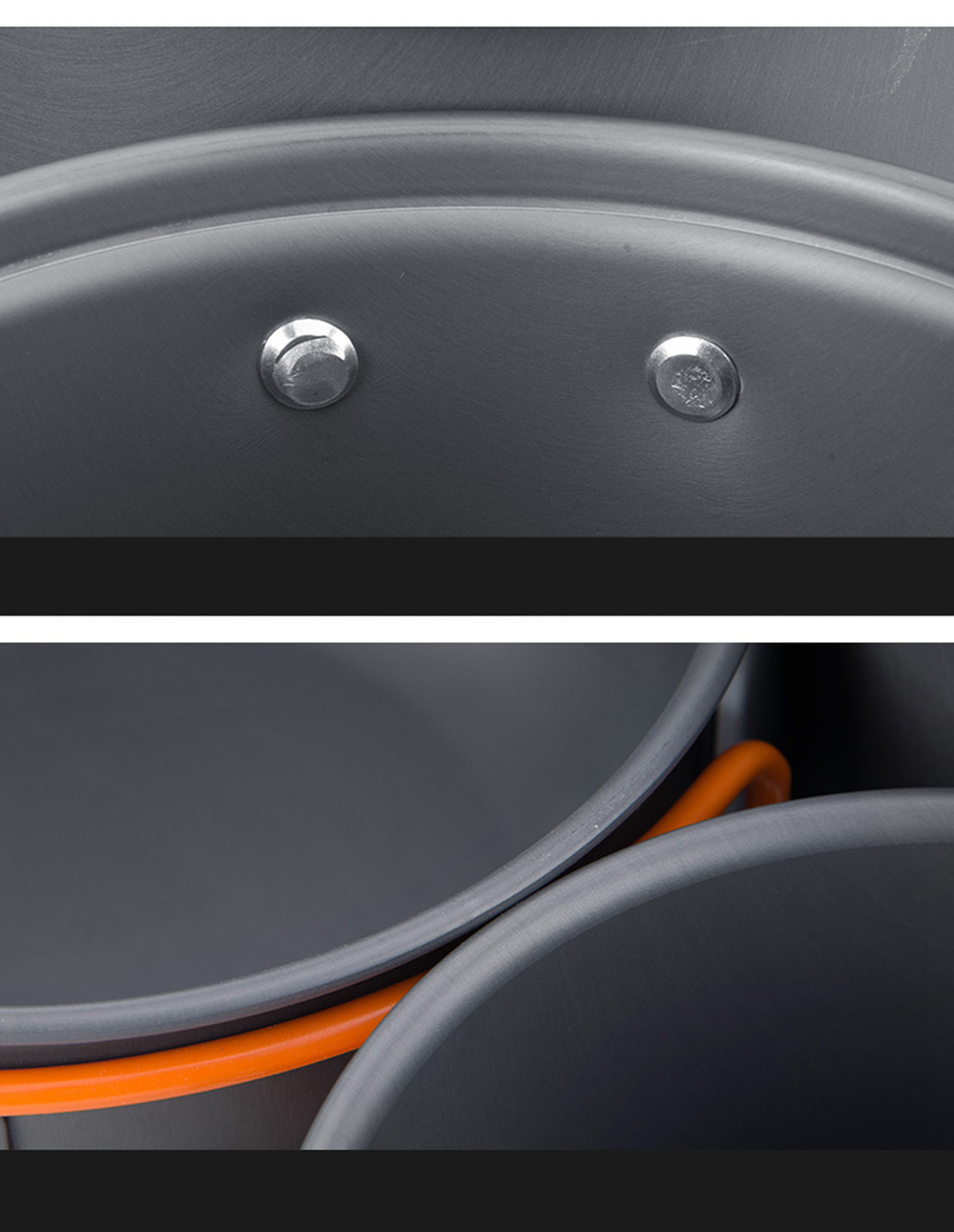 NatureHike Outdoor Utensil Portable Picnic Pot Set Light Weight For 2-3 Persons Picnic Barbecue Outdoor Camping - Gray